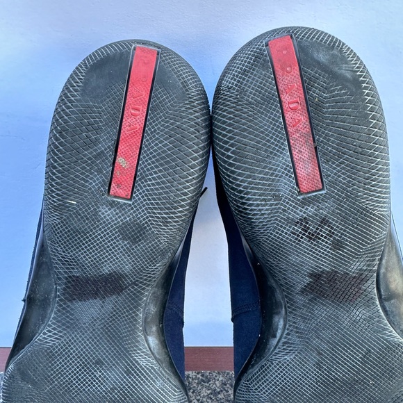 Prada Chelsea Chukka Boots Suede Navy Blue Mens 12. - Picture 11 of 12